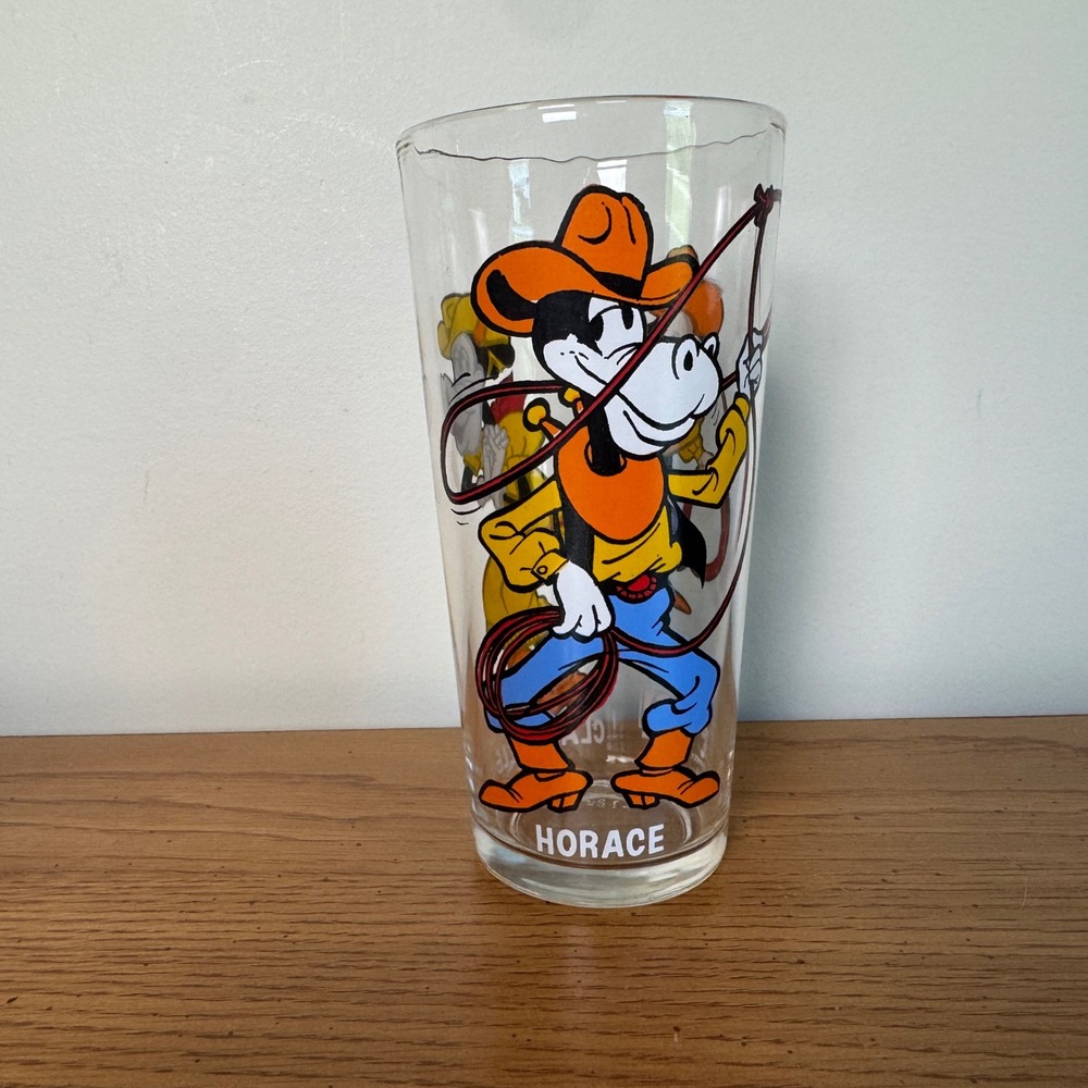Vintage 1977 Pepsi Disney Collector Glass Horace Horsecollar Clarabelle‎ Cow
